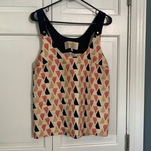 Anthropologie Lauren Moffatt Silk Print Top